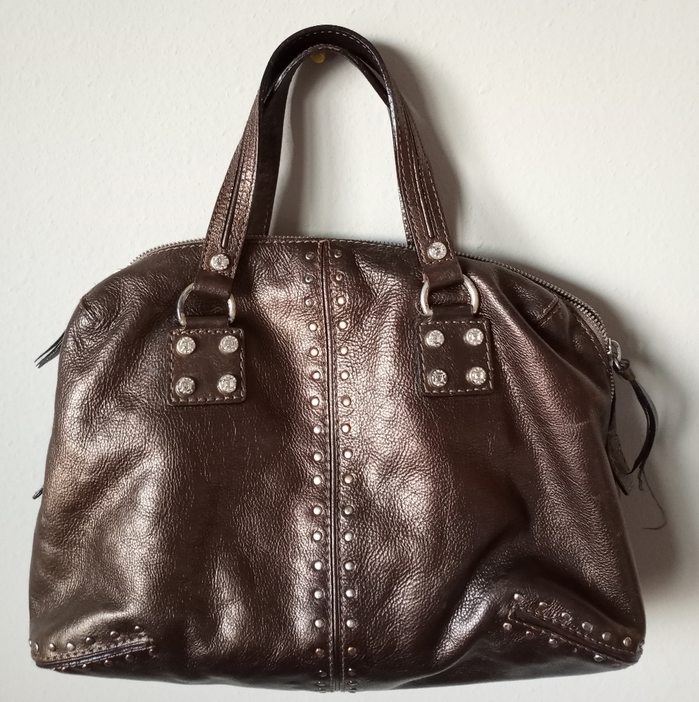 Michael Kors Brown Pebbeled Leather Satchel